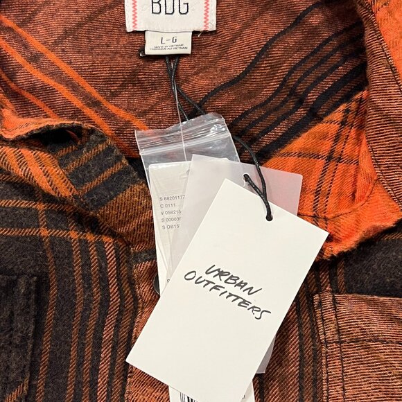 Urban Outfitters BDG Karl Slouchy Plaid Flannel Button Down Shirt, NWT, L - Picture 2 of 11